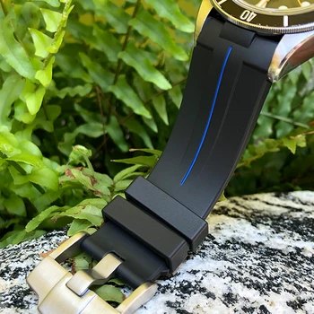 Natūrali Guma Watchband 22mm 23 mm 24mm Apyrankės už Tudor Bronzos Black Bay Pelagos Fastrider Juoda Silikono Dirželis Žiūrėti Įrankiai