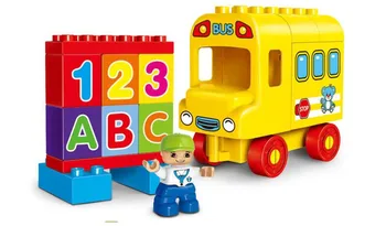 GOROCK 21pcs Didelio dydžio plytų Mano Pirmoji Mokykla, Autobusų blokai Big Plytų Kūdikių Šeimos žaislą Dovanų Suderinama Su Duploe 10603