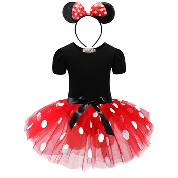 Baby Girl Mickey Minnie Tutu Suknelė Vasarą Taškų Vaikams Gimtadienio Drabužius Lankelis Vaikams Kalėdų Vakarėlį Kostiumų Priedai