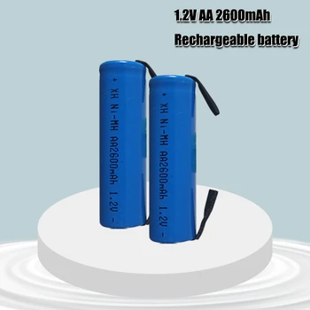 2020 Naujų 1.2 V AA baterijos 2600MAH 2A Ni-MH Ni-MH elementų mėlyna korpuso su skirtukais kaiščiai Philips Braun elektrinis skustuvas įrankis, teptukas,