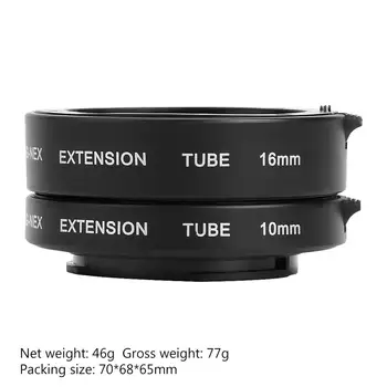 Profesionalios Metalo Macro Extension Tube Automatinis Fokusavimas AF Macro Extension Tube Žiedas Rinkinys 10mm 16mm Sony NEX E-Mount vaizdo Kameros Objektyvas