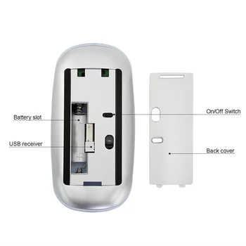 Wireless Touch Magic Mouse Ergonomiškas USB, 1200DPI Optinė Mause Office 2.4 G Nešiojamų Ultra Plonas Pelėms 