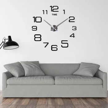 Skaitmeninis Didelis Sieninis Laikrodis Modernus Dizainas ir Tylus Akrilo lipni Big 