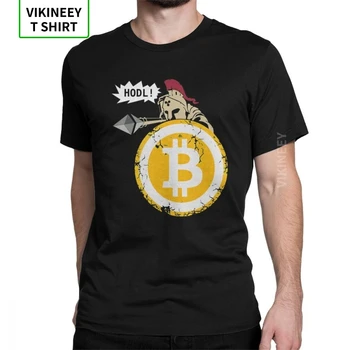 Bitcoin HODL Jūsų Cryptos Cryptocurrency Juokingi Marškinėliai Vyrams trumpomis Rankovėmis Drabužius, Naują Atvykimo Marškinėliai, Medvilnės Marškinėliai