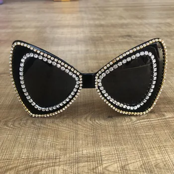 Super Negabaritinių Drugelis Moterų Akiniai nuo saulės, Didelis Atspalvių Deimantų Saulės Akiniai UV400 2019 Naujo Dizaino Akiniai Gold Crystal Gafas de taigi