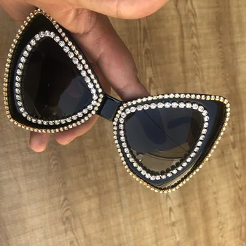 Super Negabaritinių Drugelis Moterų Akiniai nuo saulės, Didelis Atspalvių Deimantų Saulės Akiniai UV400 2019 Naujo Dizaino Akiniai Gold Crystal Gafas de taigi