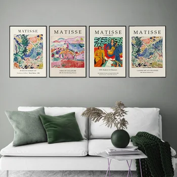 Anotacija Spalvinga Stiliaus Drobės Tapybos Darbų Paroda Sienos Menas Nuotraukas Matisse Plakatus Spausdina Interjero Kambarį Namų Dekoro