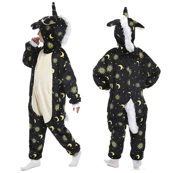 Kigurumi Vienaragis Pižama Vaikų Sleepwear Berniukams, Mergaitėms, Vaikams, Onesies Gyvūnų Kombinezonai Licorne Panda Anime Kostiumais Jumpsuit