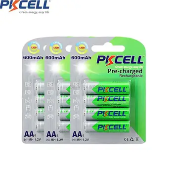 12PCS PKCELL 1.2 V NIMH Baterijos AA įkraunamas baterijas aa 2A žemas savaiminio išsikrovimo akumuliatoriaus ir 3pcs AA/AAA baterijos box /turėtojas