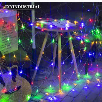 1.5*1.5 M 100 LED Šalies Sodas Vestuvių Naujųjų Metų Net Akių Girlianda LED Kalėdinė Dekoracija Laido Lauko String Pasakų Užuolaidų Šviesos