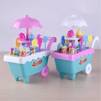 Modeliavimo Maži Ledų Vežimėliai Mergina Mini Saldainių Krepšelį, Parduotuvė apsimesti žaisti, prekybos centras, Vaikų Žaislai Žaisti Namuose