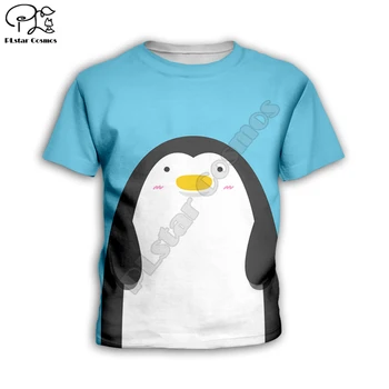 Mielas pingvinas 3d atspausdintas Hoodies Vaikų zip Puloveris berniukų/mergaičių Anime Palaidinukė Tracksuit Gobtuvu/kelnes/šeimos marškinėliai