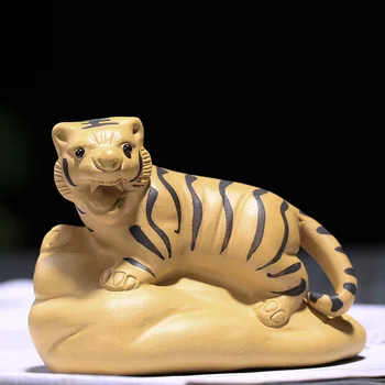 PRIJUOSTĖLĖ Raudonos Molio Tigras Rankų darbo Skulptūra Kūrybos Gyvūnų Statulas Arbatos Pet Apdailos Namų Dekoro Priedai