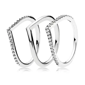 Europos Stiliaus papuošalai 925 sterlingas sidabro Raktikauliu Širdies Žiedas Kamino nustatyti Moterų Kasdien Prabanga Kasdien Dėvėti Šalis Žiedas Papuošalai