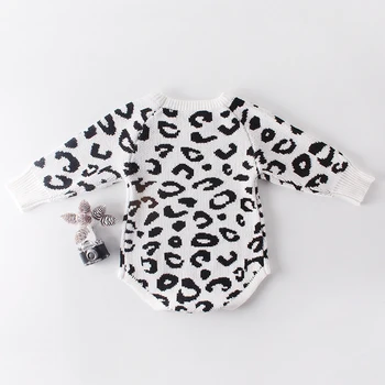 Baby Mezgimo Leopardas Spausdinti Romper Ilgomis Rankovėmis Kūdikiui Jumpsuit Drabužius 2019 M. Pavasarį, Rudenį Naujagimiui Mergaitės Berniukai Romper