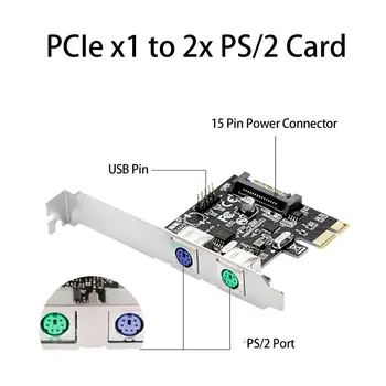PCI Express 2 Prievadai PS2 PS/2 KOMPIUTERIO Klaviatūra Pelės Adapterį Plėtros Kortelę su 4 kontaktų Maitinimo Jungtis