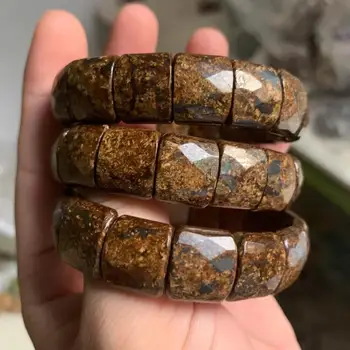 Bronzite akmens karoliukai apyrankių natūralus akmuo juvelyrikos bangle 