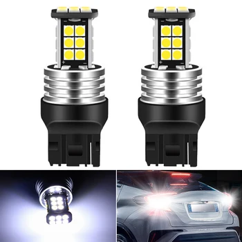 2vnt 7440 CANBUS W21W T20 automobilio LED atbulinės šviesos 3030 24SMD Lemputes Signalo Lemputė Klaidų Nr. Hyper 