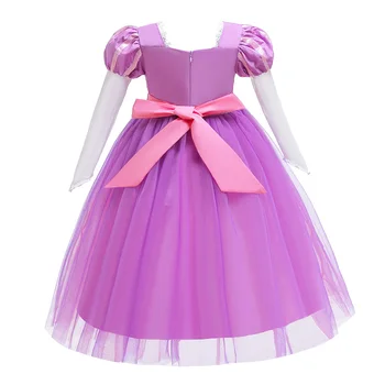 Princesė Suknelė Mergaitėms Rapunzel Kostiumas Išgalvotas Frocks Vaikų Pink Purple Elegantiškas Šalis Suknelė Maža Mergaitė Helovinas Drabužius Perukas