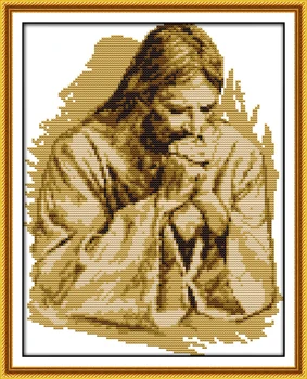 Į melstis Jėzaus kryželiu rinkinys žmonės 18ct 14ct 11ct skaičius spausdinimo drobės siūlių siuvinėjimui 
