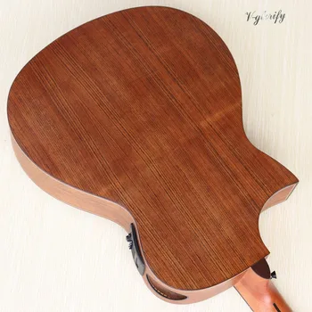 Visą hickory medienos plonas kūno elektros akustinė gitara 40 colių aštraus kampo dizainas su 
