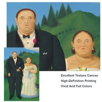 Šalies Vestuvių pateikė Fernando Botero Naftos Paveikslų Spausdinimas Ant Drobės Meno Plakatų, piešinių Ir Spaudinių Juokinga Meno Šiuolaikinių Nuotraukų, Namų Dekoro
