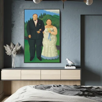Šalies Vestuvių pateikė Fernando Botero Naftos Paveikslų Spausdinimas Ant Drobės Meno Plakatų, piešinių Ir Spaudinių Juokinga Meno Šiuolaikinių Nuotraukų, Namų Dekoro