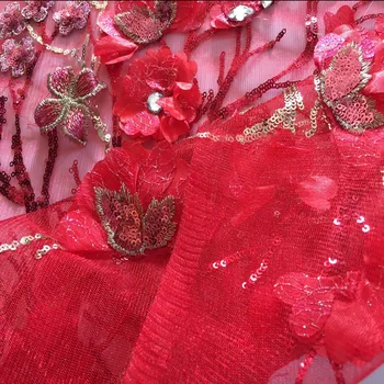 Lagre Aplikacijos Pleistras 3d Gėlė Raudona China Krištolas Siuvinėjimo Afrikos Nėrinių Akių Audinio Medžiagos Siūti Audinys Vestuvių Suknelė Priedų