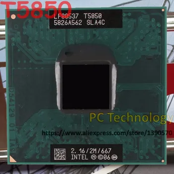 Originalus Intel Core2 Duo CPU T5850 (2M Cache, 2.16 GHz, 677MHz FST) nešiojamas kompiuteris procesorius nemokamas pristatymas laivas per 1 dieną