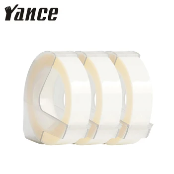 Yance 3pcs balta 9MM 6MM 12MM 3D Įspaudas Juostelė Dymo Įspaudas Label Maker PVC etiketės Dymo Juostelė Motex E101