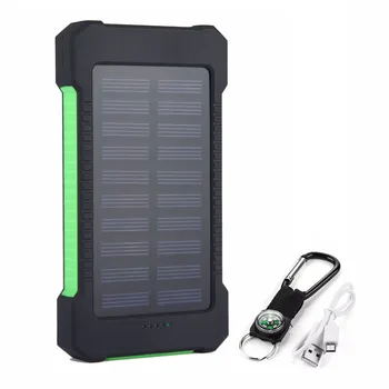 10000mAh Nešiojamų Išorės Baterijos Energijos banko LED SOS Žibintuvėlis GREITO Įkrovimo Saulės Powerbank smart Mobilųjį Telefoną