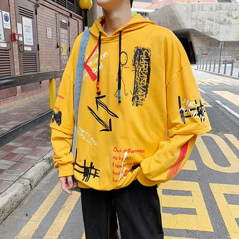 SingleRoad Mens Hoodies Vyrų 2020 M. Rudenį Negabaritinių Hip-Hop Harajuku Japonijos Streetwear Palaidinės Juoda Palaidinukė Vyrų Hoodie