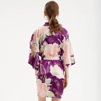 Spausdinti Nuotaka Vestuvių Chalatas Chalatas Kimono Seksuali Mini Sleepwear Moterų Homewear Per Dydis Intymus Apatinis Trikotažas Pusė Rankovės Naktiniai Drabužiai