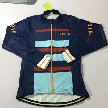 Naujausias LE COL dviračių žiemos striukė pro komandos dviratį šiltas šilumos vilnos marškinėliai ilgomis rankovėmis kelių dviračių viršūnes ropa ciclismo maollot