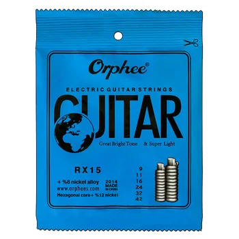 Orphee 10 Nustatyti, 6Pcs/Set Gitara Styginių Nikelio Lydinio String Super Šviesos Elektrinės Gitaros Stygos
