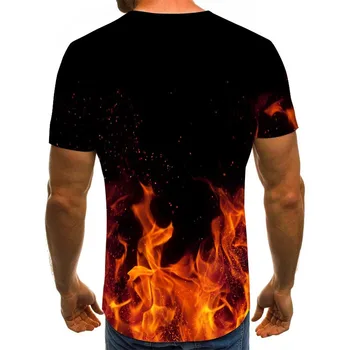 Camiseta de manga corta con estampado de colores lt 3D estilo Atsitiktinis de verano con estampado de moda para hombre