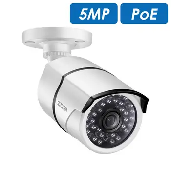 ZOSI PoE ip camera 5MP HD Lauko Vandeniui Infraraudonųjų spindulių 30m Naktinio Matymo Saugumo Vaizdo Stebėjimo