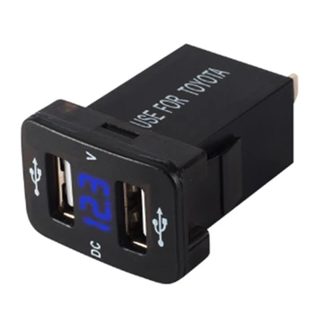 40x23mm 12V Dvigubas USB Automobilinis Įkroviklis LED Voltmeter Maitinimo Adapteris, Skirtas 