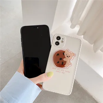INS Korėja 3D Sausainių Padengti Turėtojas Stovi minkštas telefono dėklas skirtas iphone 11 pro Max X XS XR 7 8 plus SE 2020 dovana