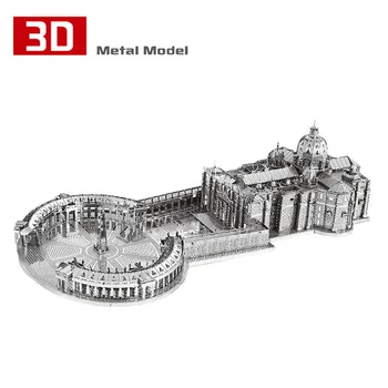 3D Metalo Įspūdį St. Peter 's Basilica Pastato Modelis