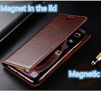 Natūralios odos magnetinio apversti atveju coque už Xiaomi Black Shark 2 Pro 