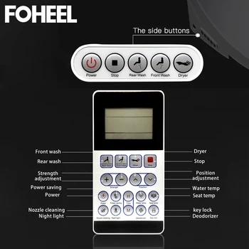 FOHEEL Smart Tualeto Sėdynė Intelligent LCD Protingas Tualetas Pailgos Elektros Bidė Dangtis Led Šviesos Wc Smart Bidė Šildymo Sėdi