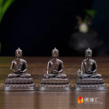 Tibeto Budizmas /Taivanas Tantra Budos figūrėlės 7 cm grynas bronzos nešiotis Buda/Amitabha/vaistininkui Buda/Sakyapha /3 in1