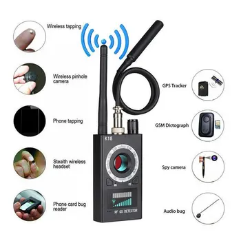 K18 1MHz-6.5 GHz Multi-funkcija Anti-spy Detektoriumi, vaizdo Kameros GSM Garso Klaidą Finder GPS Signalo objektyvas RF Tracker Aptikti Belaidę Prod