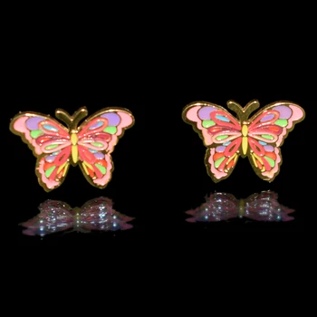 Animacinių filmų Vaivorykštė drugelis Nerūdijančio Plieno Aukso Padengtą Karoliai, Auskarai Nustatyti 4 Modelius Vaiko Papuošalų Rinkiniai Moterims, Dovanos