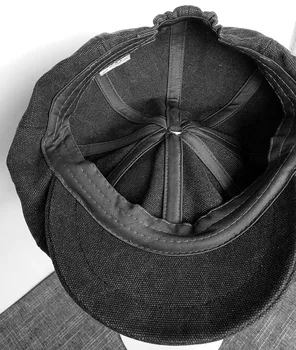 Newsboy vyrų ir moterų pavasarį ir rudenį lauko aštuoniakampis skrybėlę dailininko skrybėlę retro lokomotyvų skrybėlę anglų platus kraštų bžūp