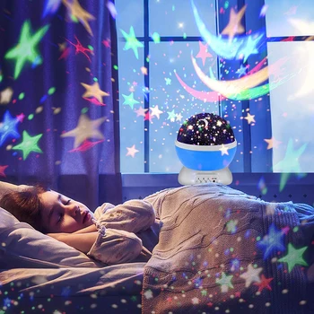 ZK50 LED Projektorius Star Mėnulio Naktų Kūdikis Naktį Žibintai Mėnulis 360 Laipsnių Sukimosi 8 Spalva Keičiasi Romantišką Naktį Apšvietimo Lemputė
