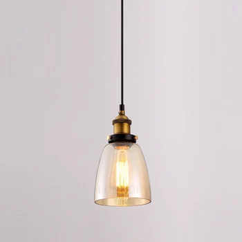 Retro Vintage Sieniniai šviestuvai, skaidraus Stiklo lempų gaubtų Loft Pakabukas Lempos, E27 110V, 220V, skirtas Valgomasis Kambarys Namų Puošybai Apšvietimas