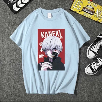 Tokijo Pabaisa Kaneki Anime Vyrai T-Shirt Japonijos Vyrų Marškinėlius trumpomis Rankovėmis anime Atspausdinta Tee Marškinėliai Topai Vyrams