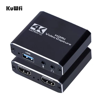 KuWFi Video Capture Card-Live Transliacijos 1080P 4K USB3.0HD-MI Video Capture Card Pereiti Žaidimą PS4 Xbox Įrašymo Lange Silve